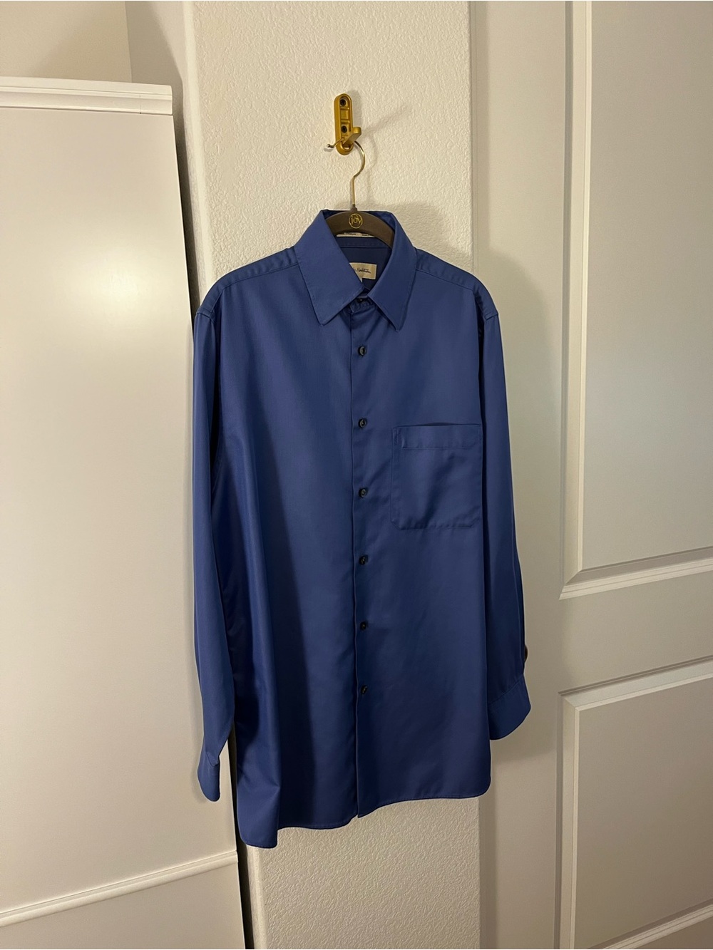 John W. Nordstrom Men’s Blue Dress Shirt Size Small Wrinkle Free Cotton